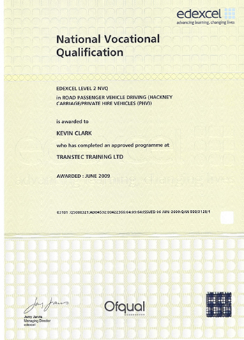 nvq Certificate